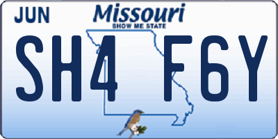 MO license plate SH4F6Y