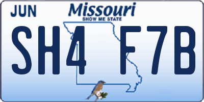 MO license plate SH4F7B