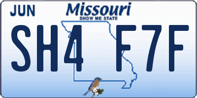 MO license plate SH4F7F