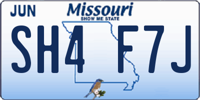 MO license plate SH4F7J