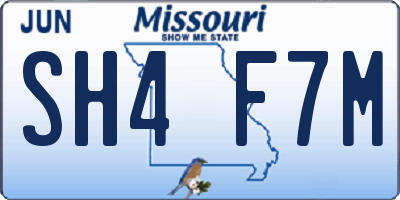 MO license plate SH4F7M