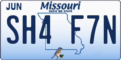 MO license plate SH4F7N