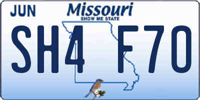 MO license plate SH4F7O
