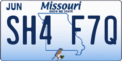 MO license plate SH4F7Q