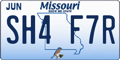 MO license plate SH4F7R