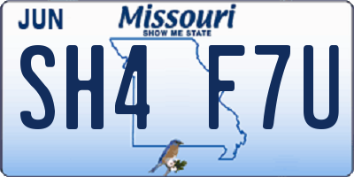 MO license plate SH4F7U
