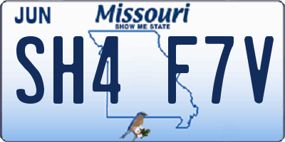 MO license plate SH4F7V