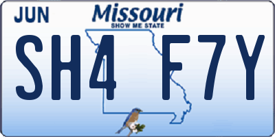 MO license plate SH4F7Y