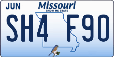 MO license plate SH4F9O