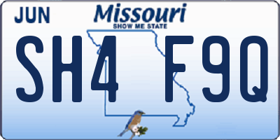 MO license plate SH4F9Q