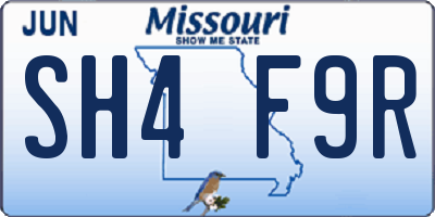 MO license plate SH4F9R