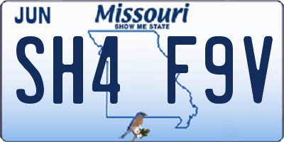 MO license plate SH4F9V
