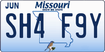 MO license plate SH4F9Y