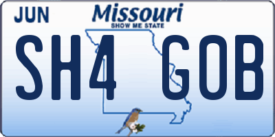 MO license plate SH4G0B