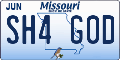 MO license plate SH4G0D