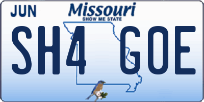MO license plate SH4G0E