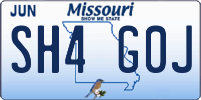 MO license plate SH4G0J