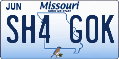 MO license plate SH4G0K