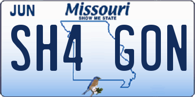 MO license plate SH4G0N
