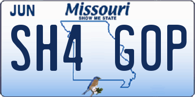 MO license plate SH4G0P
