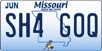 MO license plate SH4G0Q