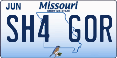 MO license plate SH4G0R