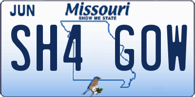 MO license plate SH4G0W
