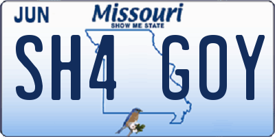 MO license plate SH4G0Y
