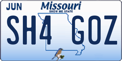 MO license plate SH4G0Z