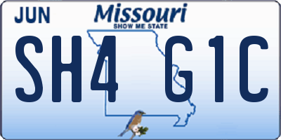MO license plate SH4G1C