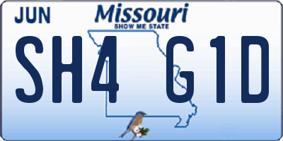 MO license plate SH4G1D