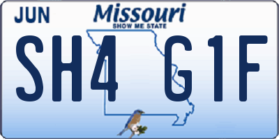 MO license plate SH4G1F