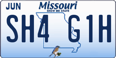 MO license plate SH4G1H