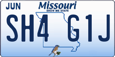 MO license plate SH4G1J