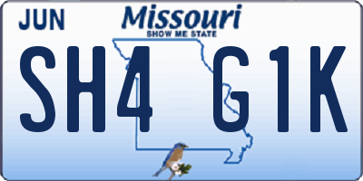 MO license plate SH4G1K