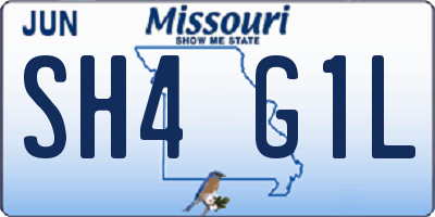 MO license plate SH4G1L