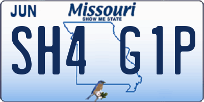 MO license plate SH4G1P