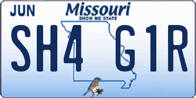 MO license plate SH4G1R