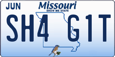 MO license plate SH4G1T