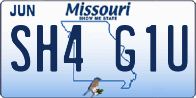 MO license plate SH4G1U