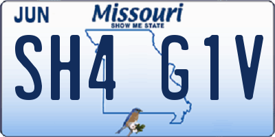 MO license plate SH4G1V