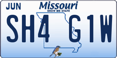 MO license plate SH4G1W