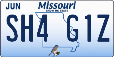 MO license plate SH4G1Z