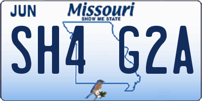 MO license plate SH4G2A