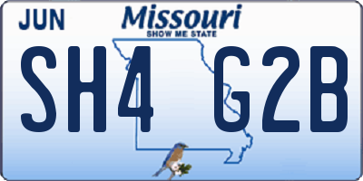 MO license plate SH4G2B