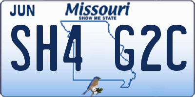 MO license plate SH4G2C