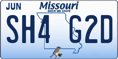 MO license plate SH4G2D