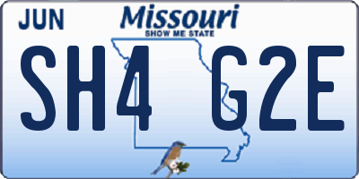 MO license plate SH4G2E