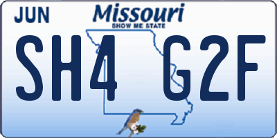 MO license plate SH4G2F