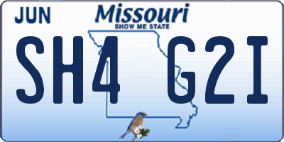MO license plate SH4G2I